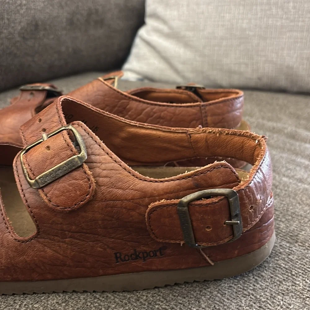 Rockport‎ #M1909 brown Leather Men’s Sandals Size 10